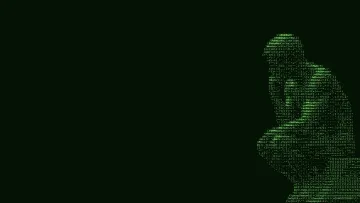 Digital Silhouette in Green Code wallpaper