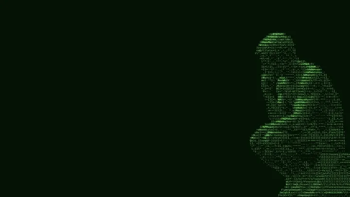 Digital Silhouette in Green Code as a phone lock screen