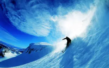 Descending the Snowy Slope wallpaper