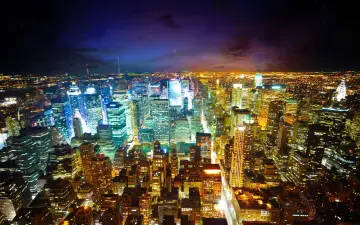 Neon Metropolis Skyline Night wallpaper