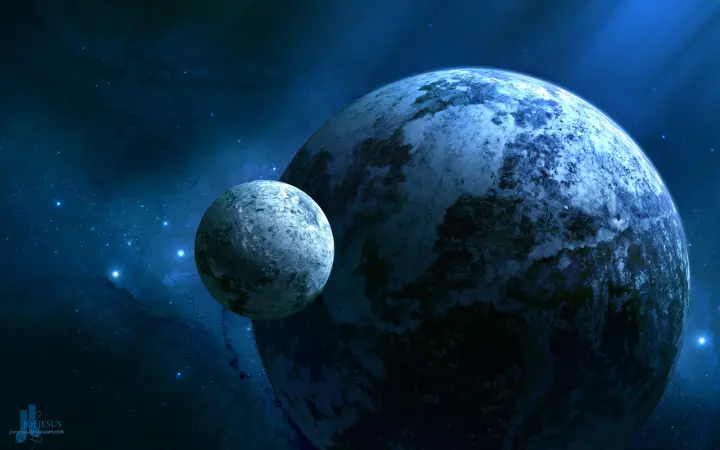 Blue Planet Orbit as a phone lock screen