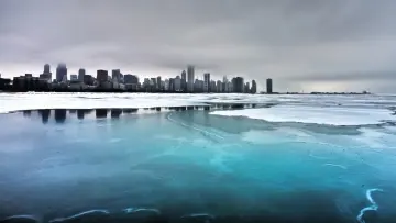 Frozen Urban Horizon wallpaper