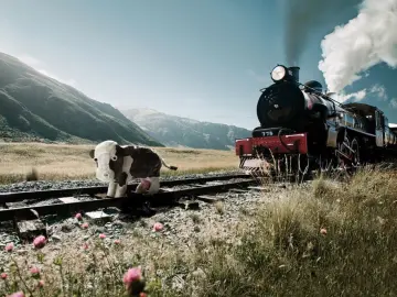 Unlikely Meeting on Tracks wallpaper