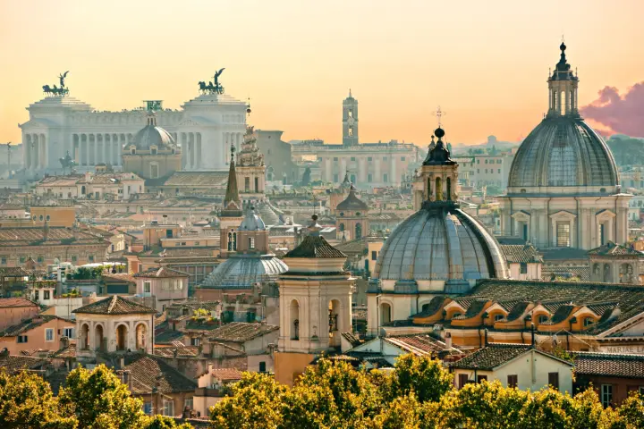 Golden Hour Over Rome as a phone lock screen