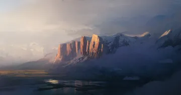 Sunlit Mountain Peaks wallpaper