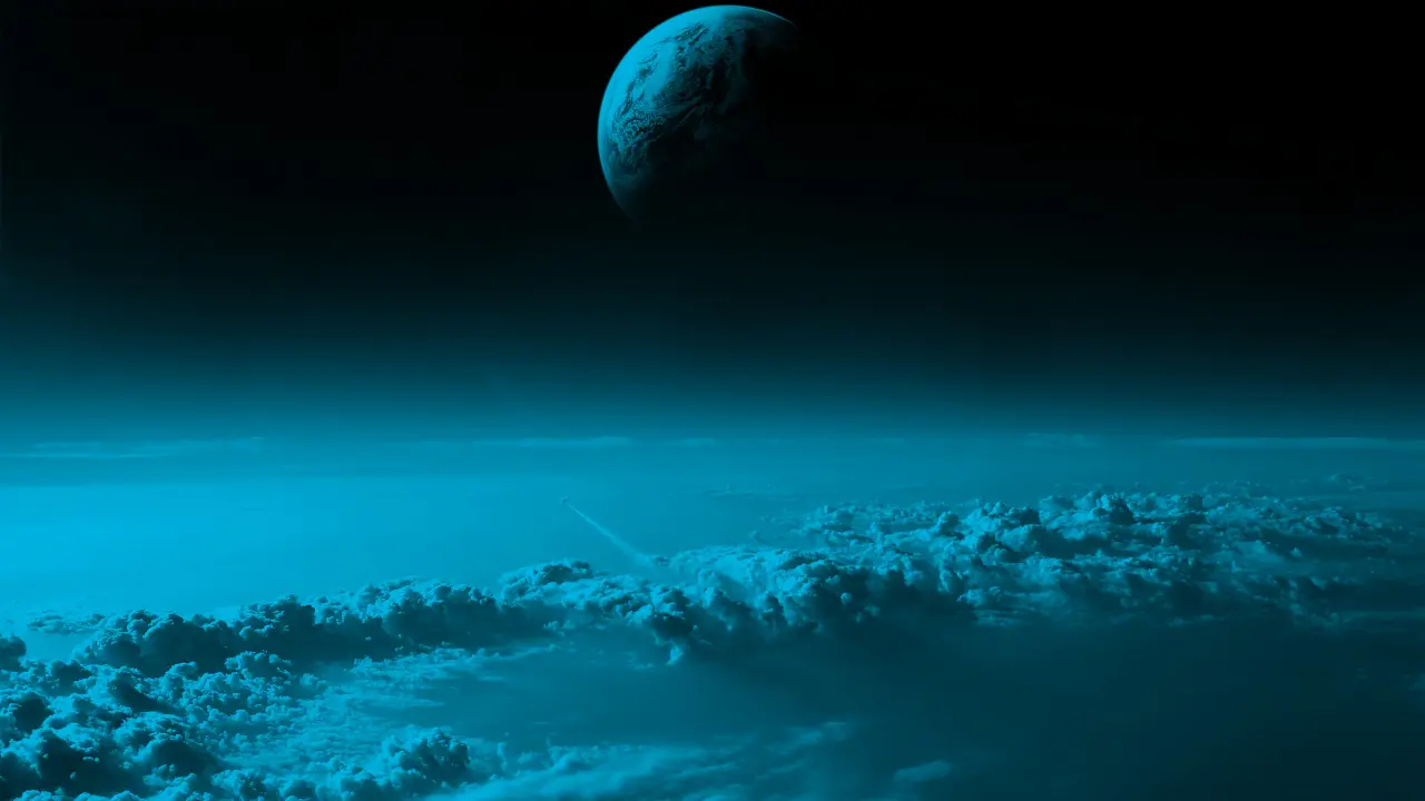 Blue Planet From Above – black and grey desktop wallpaper, 3840×2160