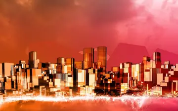 Red Sunset Skyline wallpaper