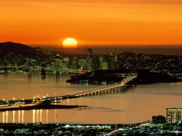 Golden Sunset Over The Bay wallpaper