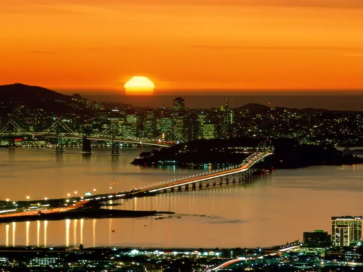 Golden Sunset Over The Bay as a phone lock screen