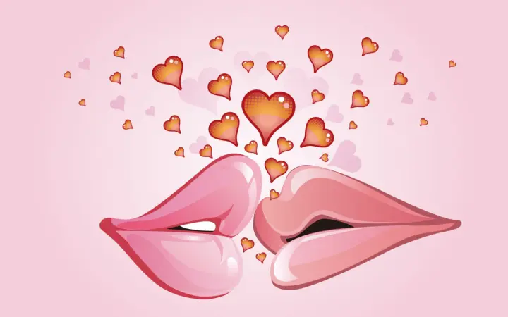 Sweet Romantic Kiss as a phone lock screen