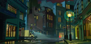 Quiet London Street at Dusk wallpaper