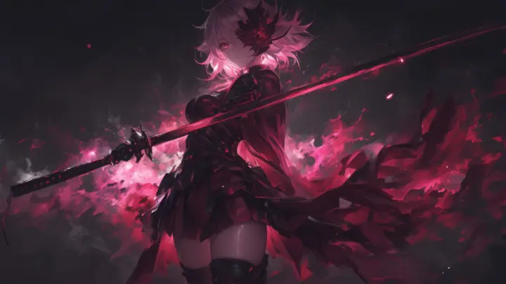 Crimson Blade Awakening as a phone lock screen