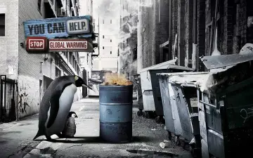 Penguins In The City wallpaper