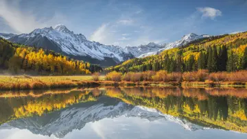 Autumn Reflection Over Alpine Lake wallpaper