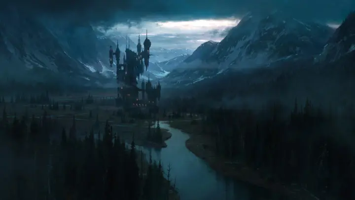 Dark Fortress In Mountains as a phone lock screen