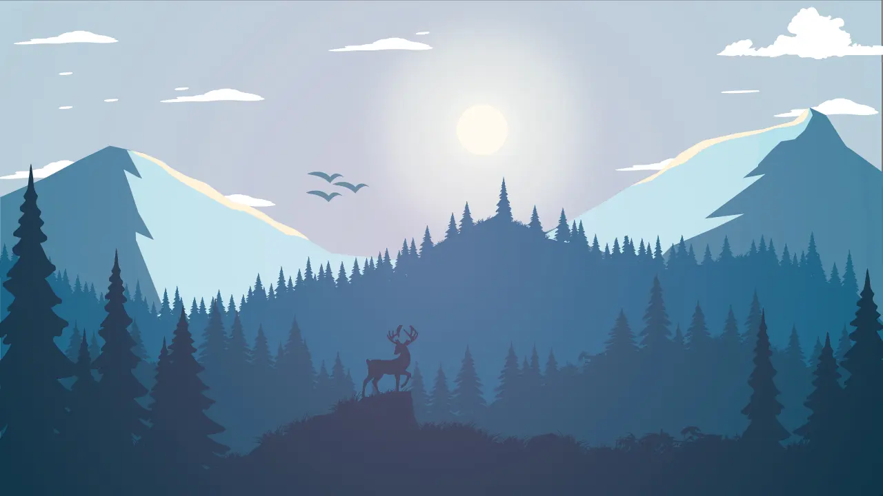 Silent Mountain Morning – blue and purple desktop wallpaper, 3840×2160