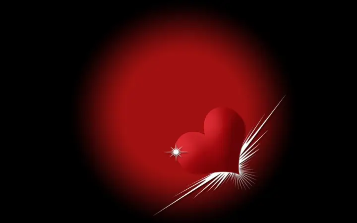 Gleaming Red Heart as a phone lock screen