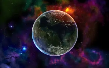 Planet in Colorful Nebula wallpaper