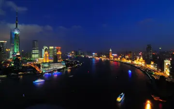 Neon Lights Along The River wallpaper