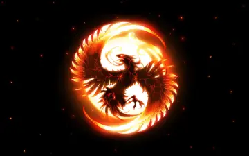 Phoenix Rising in Fire wallpaper