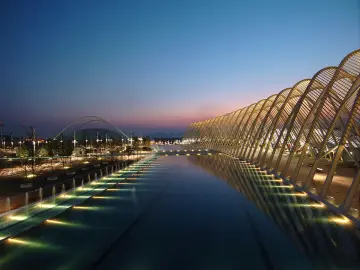 Evening Lights By The Arch wallpaper