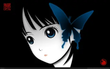 Blue Butterfly Girl wallpaper
