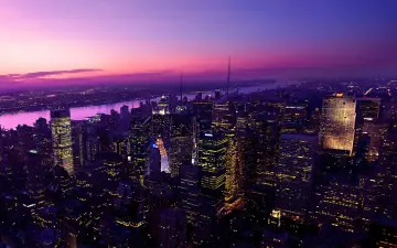 Purple Sunset Over Manhattan wallpaper