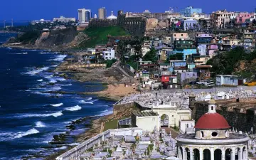 Coastal Fortress And City View wallpaper