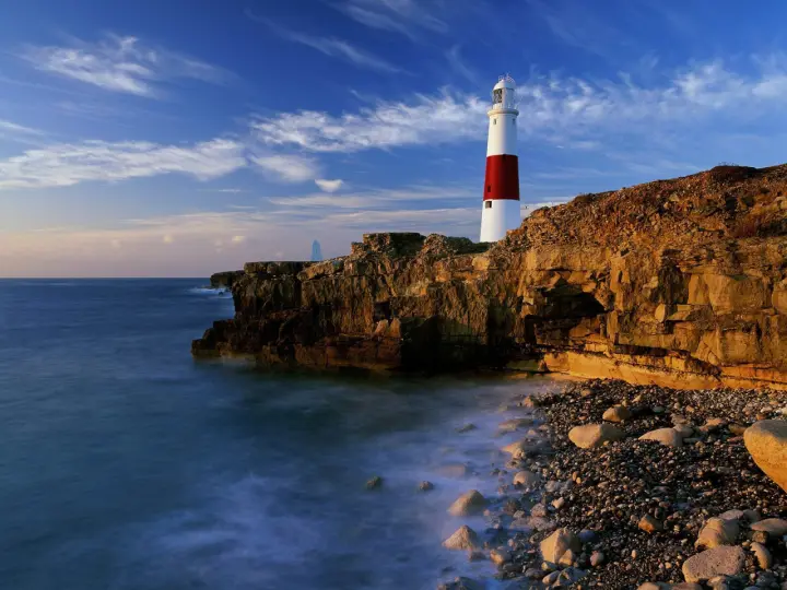Beacon on Rocky Coast as a phone lock screen