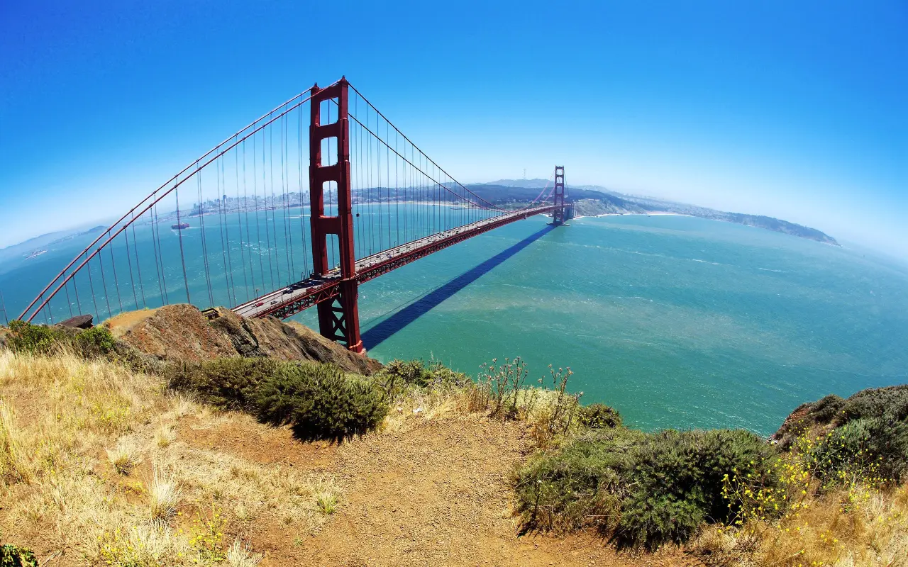 Golden Gate Bridge – blue and teal desktop wallpaper, 2560×1600