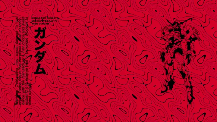 Gundam Contour Red Background as a phone lock screen