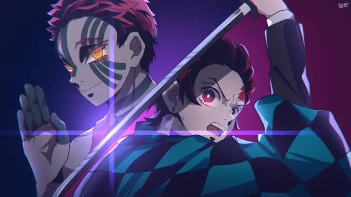 Demon Slayers In Battle as a phone lock screen