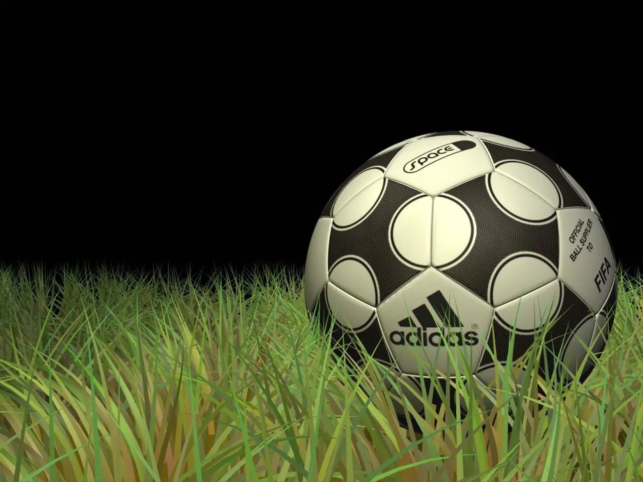 Classic Ball In Grass – black and green desktop wallpaper, 1600×1200