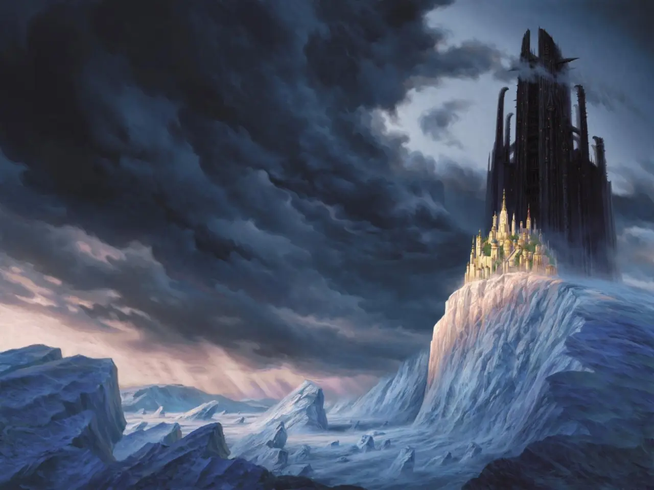 Citadel of Dark Skies – purple and black desktop wallpaper, 1600×1200