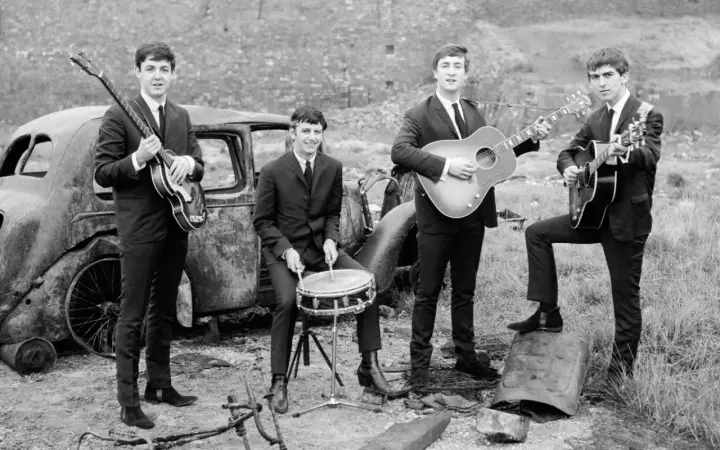 The Beatles In The Junkyard as a phone lock screen