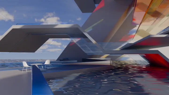 Modern Seaside Architecture as a phone lock screen