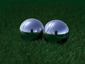 Shiny Spheres On Grass wallpaper