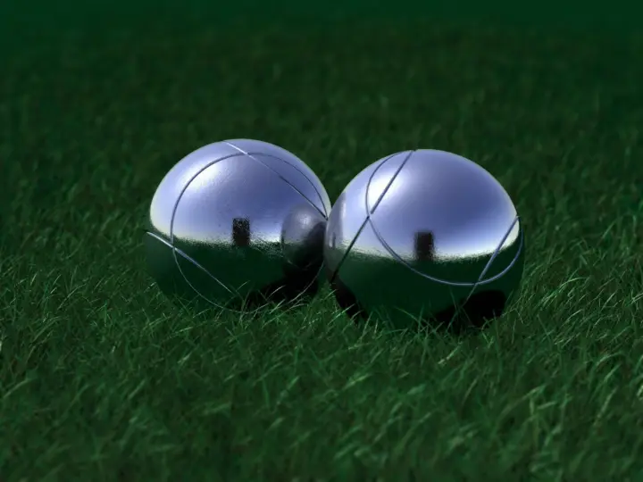 Shiny Spheres On Grass as a phone lock screen