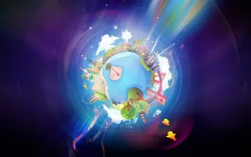 Miniature World In Space wallpaper