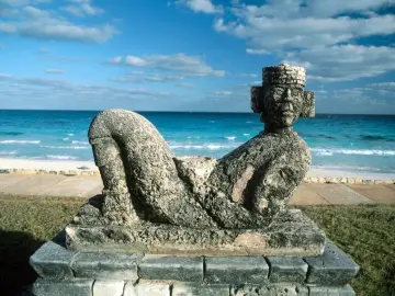 Ancient Statue By The Sea wallpaper