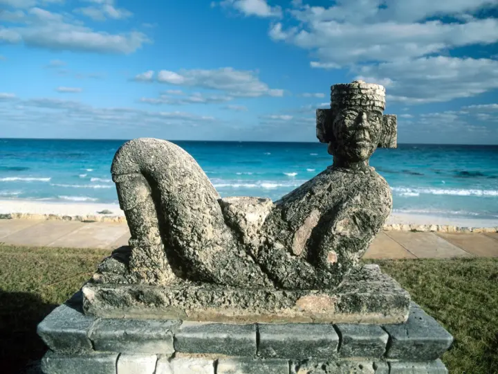 Ancient Statue By The Sea as a phone lock screen