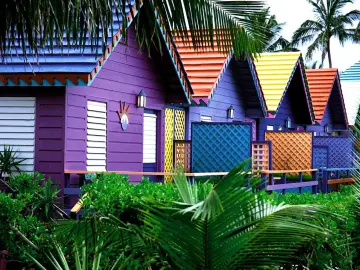 Rainbow Houses By The Sea wallpaper