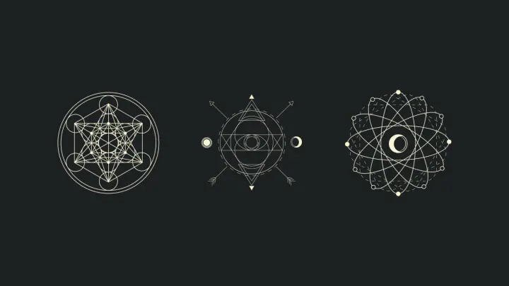 Sacred Geometry Symbols Trio as a phone lock screen