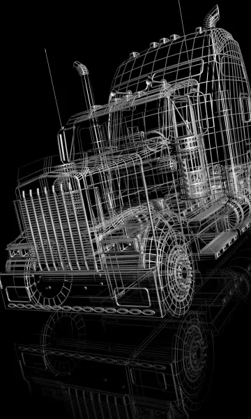 Wireframe Semi Truck wallpaper