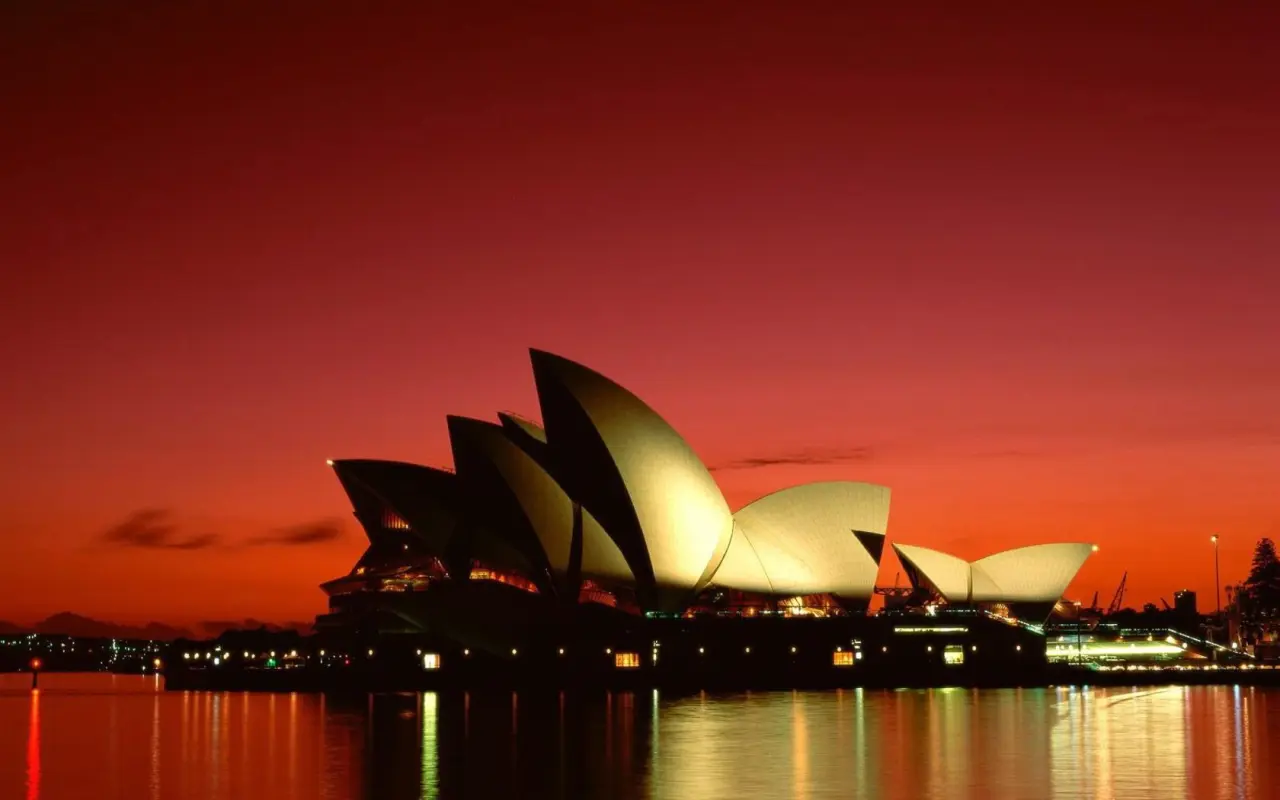 Sydney Opera House Sunset – brown and black desktop wallpaper, 1680×1050