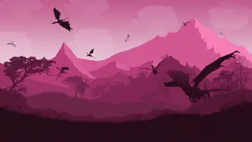Flight Over Pink Mountains wallpaper