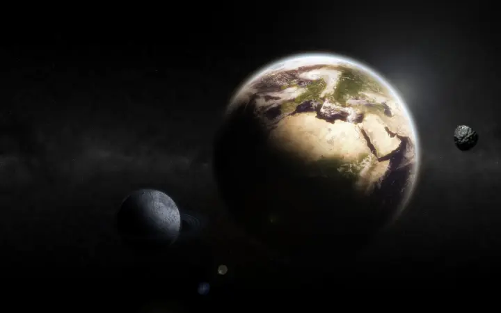Earth and Moons as a phone lock screen