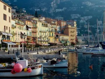 Mediterranean Harbor Town wallpaper
