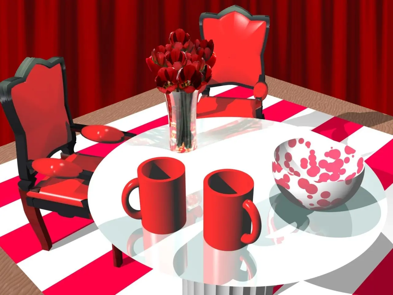 Crimson Table Setting – brown and white desktop wallpaper, 1600×1200