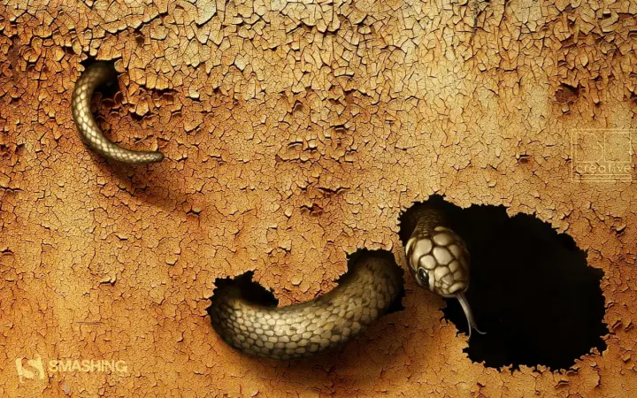 Snake In Cracked Wall as a phone lock screen